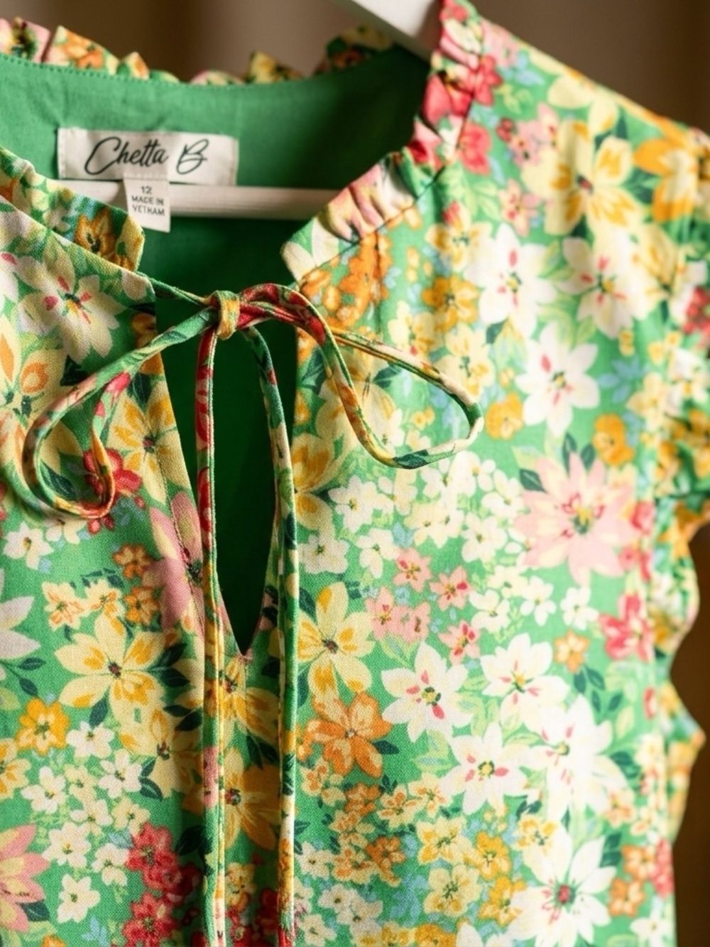 Green Floral Sleeveless Midi Dress - Picture 3 of 7